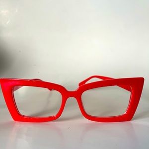 Red frame glasses
